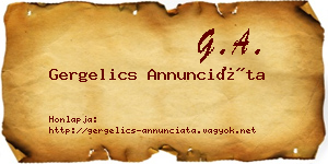 Gergelics Annunciáta névjegykártya